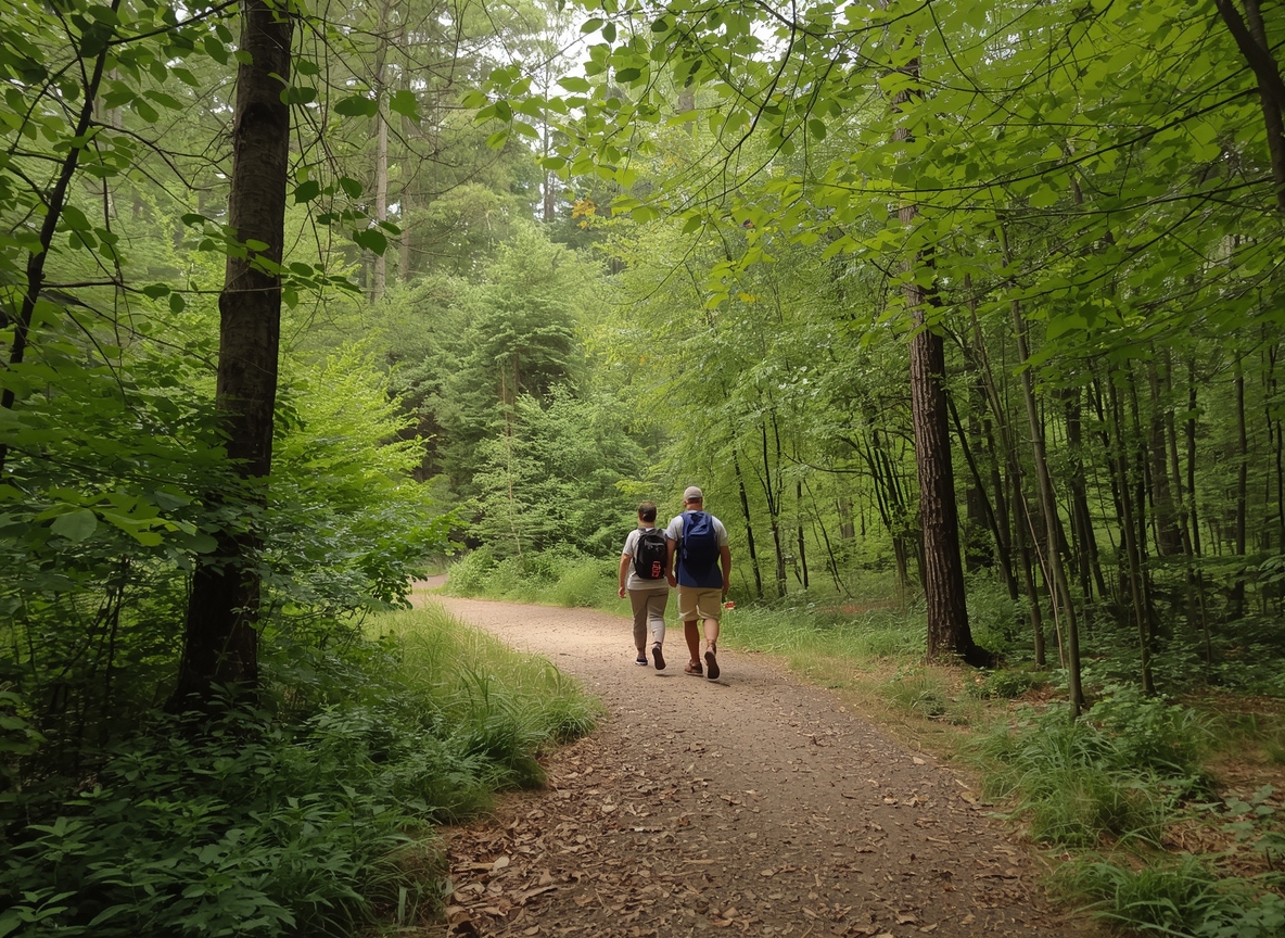 Blid gang i grønne omgivelser